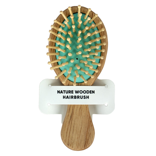 MINISO Sikat Rambut Bantal Udara Kayu Alam Mini