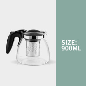 MINISO Teko Kaca 900ml Tahan Panas Kaca Teh Saringan Teapot Tea Pot