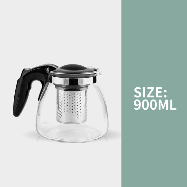 MINISO Teko Kaca 900ml Tahan Panas Kaca Teh Saringan Teapot Tea Pot