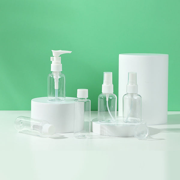 MINISO Travel Bottle Set 5 Pcs MX0180 Transparan Botol Spray Semprot Kosong Lotion Travel Bottle Kecil Mini Multifungsi Makeup