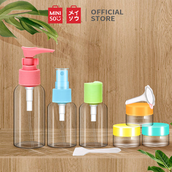 Miniso Official travel botol 6 Pieces Colorful Traveling Bottle Set