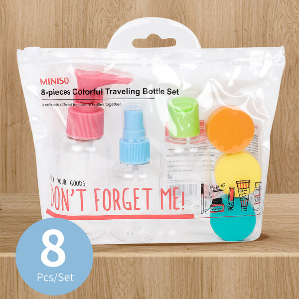 Miniso Official travel botol 6 Pieces Colorful Traveling Bottle Set