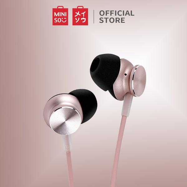 MINISO Headset Earphone Headphone CD Pattern Hi-fi Kabel Control Mic Microphone Earbuds In Ear  Awet Universal Stereo Kabel Cable Jawab Akhiri Panggilan Musik Hp Laptop PC Original Bass Gaming Wanita Pria Simple Masuk Telinga