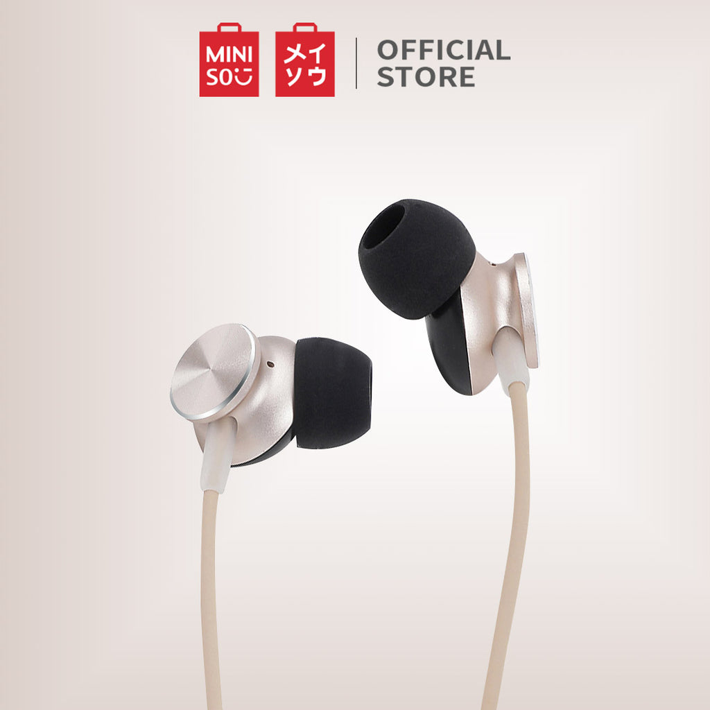 MINISO Headset Earphone Headphone CD Pattern Hi-fi Kabel Control Mic Microphone Earbuds In Ear  Awet Universal Stereo Kabel Cable Jawab Akhiri Panggilan Musik Hp Laptop PC Original Bass Gaming Wanita Pria Simple Masuk Telinga