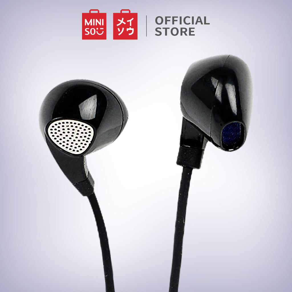 MINISO Headset Earphone Kabel Earbuds In Ear Headphone Classic Klasik Stereo Extra Bass Musik Noise Cancelling Awet Universal Dengan Mic Mikropon Microphone Volume Control Jawab Akhiri Panggilan Musik Hp Laptop PC Original Bass Gaming Wanita Pria Simple M