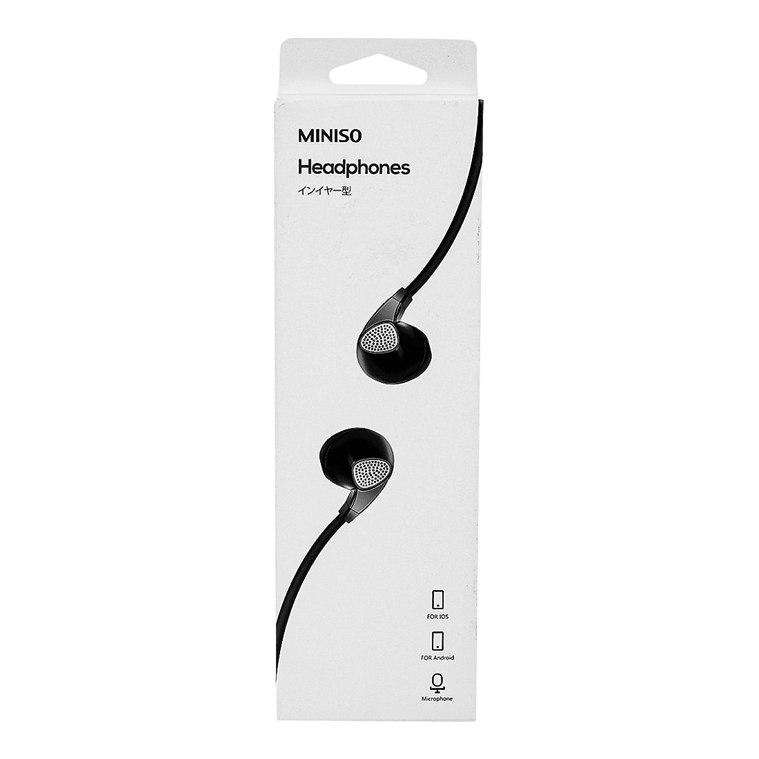 MINISO Headset Earphone Kabel Earbuds In Ear Headphone Classic Klasik Stereo Extra Bass Musik Noise Cancelling Awet Universal Dengan Mic Mikropon Microphone Volume Control Jawab Akhiri Panggilan Musik Hp Laptop PC Original Bass Gaming Wanita Pria Simple M