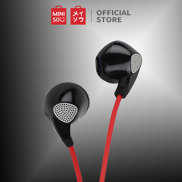 MINISO Headset Earphone Kabel Earbuds In Ear Headphone Classic Klasik Stereo Extra Bass Musik Noise Cancelling Awet Universal Dengan Mic Mikropon Microphone Volume Control Jawab Akhiri Panggilan Musik Hp Laptop PC Original Bass Gaming Wanita Pria Simple M