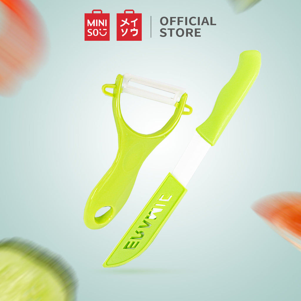 MINISO Pisau Keramik Rumah Tangga dan Peeler Set Alat Memasak Dapur