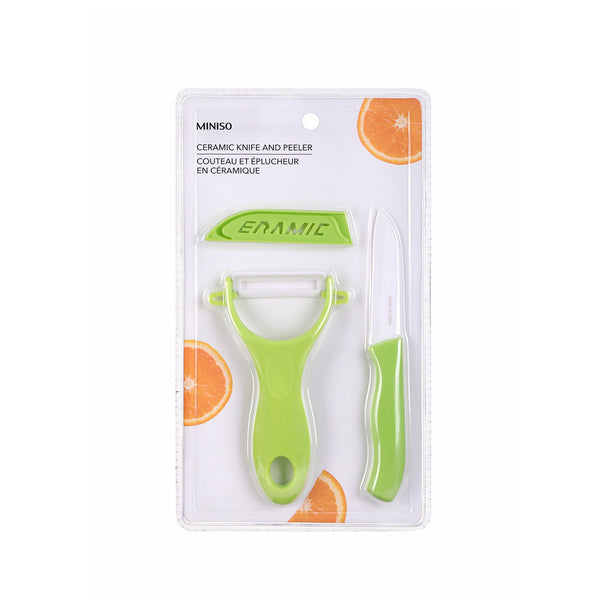 MINISO Pisau Keramik Rumah Tangga dan Peeler Set Alat Memasak Dapur