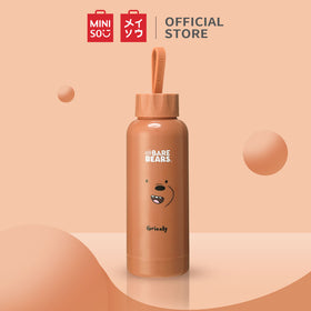 MINISO X We Bare Bears Botol Minum Air Kaca Karakter Lucu Gelas Bottle 300ml