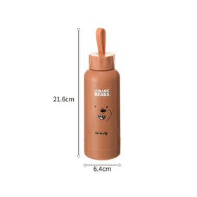 MINISO X We Bare Bears Botol Minum Air Kaca Karakter Lucu Gelas Bottle 300ml