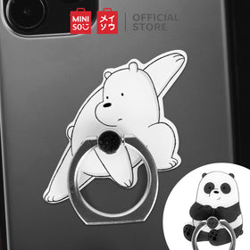 MINISO Smart Grip Ring Holder Phone Mobile Stand HP We Bare Bears 2 Pcs