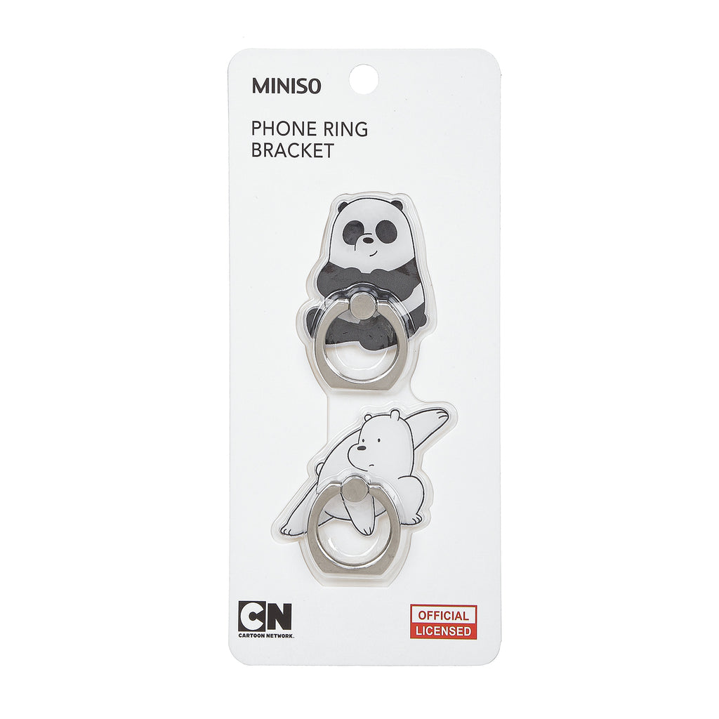 MINISO Smart Grip Ring Holder Phone Mobile Stand HP We Bare Bears 2 Pcs
