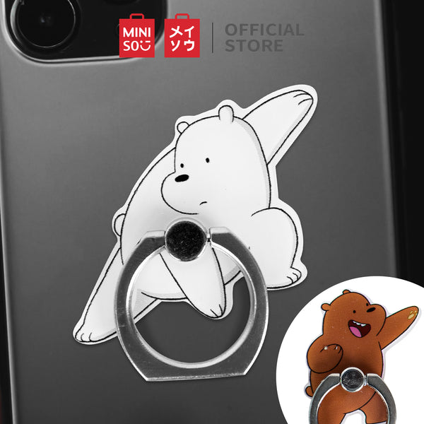MINISO Smart Grip Ring Holder Phone Mobile Stand HP We Bare Bears 2 Pcs