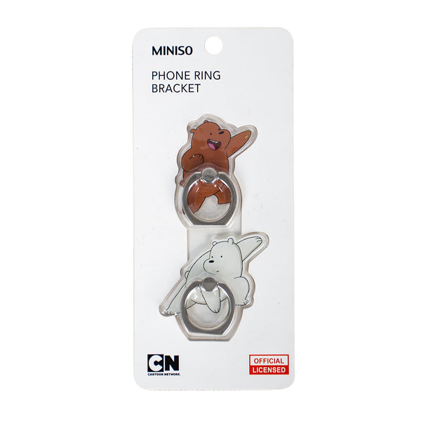 MINISO Smart Grip Ring Holder Phone Mobile Stand HP We Bare Bears 2 Pcs