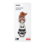 MINISO Smart Grip Ring Holder Phone Mobile Stand HP We Bare Bears 2 Pcs