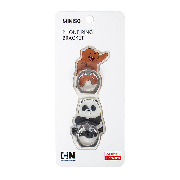 MINISO Smart Grip Ring Holder Phone Mobile Stand HP We Bare Bears 2 Pcs