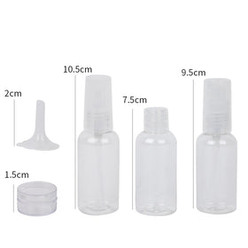 MINISO 8 Pcs Botol Spray Semprot Kosong Transparan Travel Bottle Kit Plastik Organizer Toner Parfum Kirm Lotion