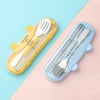 MINISO Peralatan Makan Portabel Set Peralatan Makan 3pcs dengan Casing