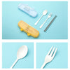 MINISO Peralatan Makan Portabel Set Peralatan Makan 3pcs dengan Casing
