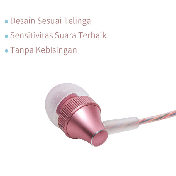 MINISO Earphone / Earbud In Ear / Headphone / Headset dengan Mic Answer Call Hp Lucu In Ear Kabel Gaming Android Suara Jernih Stereo Noise Cancelling Bass Metal Warna