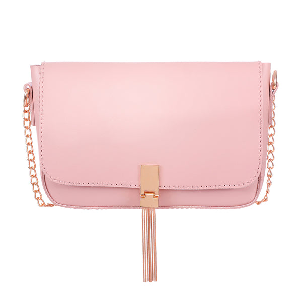 MINISO Tas Selempang Wanita / Sling Bag / Tas Bahu Cewek Pesta Rantai Logam Model Terbaru 2020 Import Kulit PVC Wanita Remaja Anak Perempuan Kekinian Polos Simple Elegan Rumbai Tassel Lucu