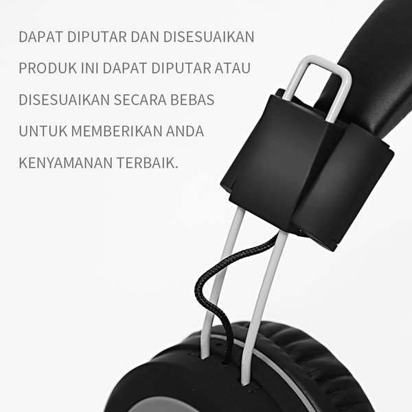 MINISO Headset Earphone Headphone Model Bando Over On Ear Full Bass Super Kabel Lipat Reduksi Kebisingan Audio Quality Portable Cewek Anak Pria Lucu Simple Original