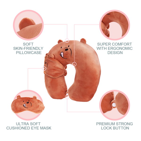 MINISO We Bare Bears Bantal Leher Tidur Bantal Sandar