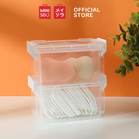 MINISO Kotak Penyimpanan 2 Two-layer Lapis Storage Box Serbaguna Multifungsi Transparan Plastik Premium