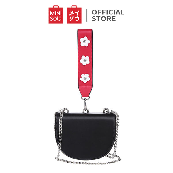 MINISO Tas Selempang Wanita Sling Bag Tas Jinjing Bahu Cewek Mini Kecil Kulit PVC Rantai Wanita Remaja Anak Perempuan Pesta Terbaru 2020 Polos Kekinian Lucu Elegan Vintage