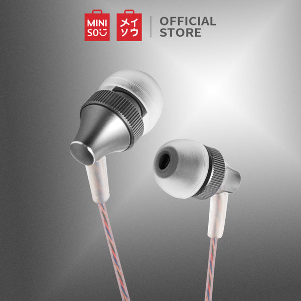 MINISO Earphone / Earbud In Ear / Headphone / Headset dengan Mic Answer Call Hp Lucu In Ear Kabel Gaming Android Suara Jernih Stereo Noise Cancelling Bass Metal Warna