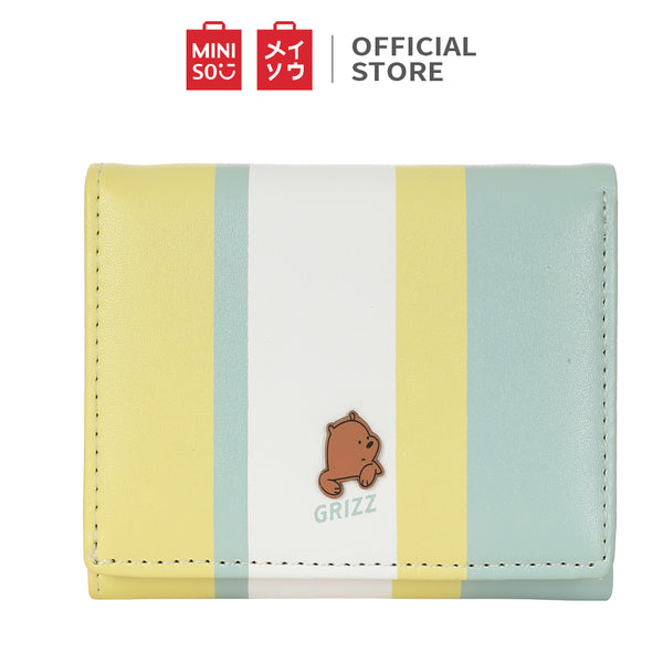 MINISO Dompet Wanita Kecil Lipat We Bare Bears Tas Mini Pendek Tempat Kartu Dan Uang Koin Wallet