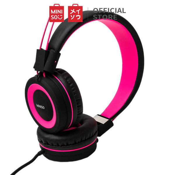 MINISO Headset Earphone Headphone Model Bando Over On Ear Full Bass Super Kabel Lipat Reduksi Kebisingan Audio Quality Portable Cewek Anak Pria Lucu Simple Original