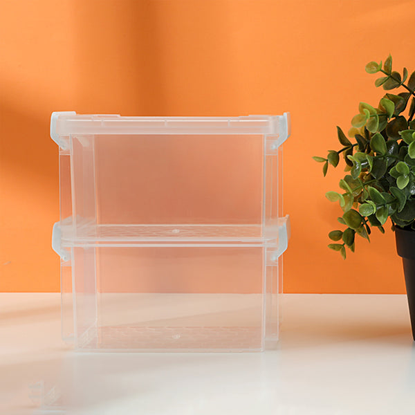 MINISO Kotak Penyimpanan 2 Two-layer Lapis Storage Box Serbaguna Multifungsi Transparan Plastik Premium