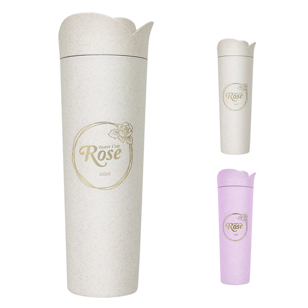 MINISO Tumbler Plastik Mawar Portable Kontainer Water Bottle air 400ml 14oz