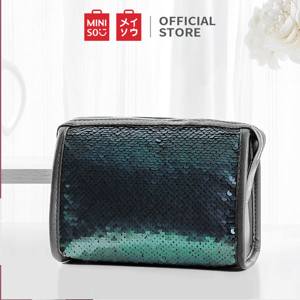 MINISO Tas Kosmetik Tempat Makeup Cosmetic Bag Square Glitter Travel