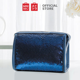 MINISO Tas Kosmetik Tempat Makeup Cosmetic Bag Square Glitter Travel