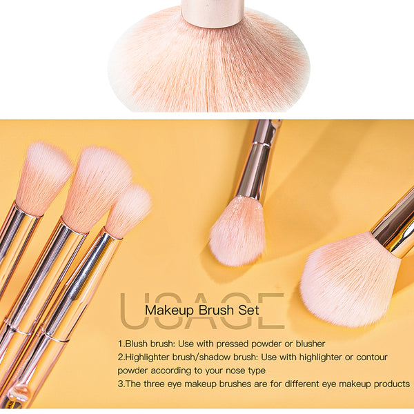 MINISO 5pcs/lot makeup Set  Brush, Eye Shadow Blending Eyeliner Eyelash Eyebrow Brushes For Makeup