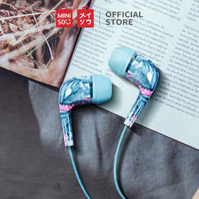 MINISO Headset Earphone Headphone Kabel Mic Microphone Earbuds In Ear Colorful Warna-warni Seri Hutan Hujan Noise Cancelling Awet Universal Stereo Jawab Akhiri Panggilan Musik Hp Laptop PC Original Bass Gaming Wanita Pria Simple Masuk Telinga