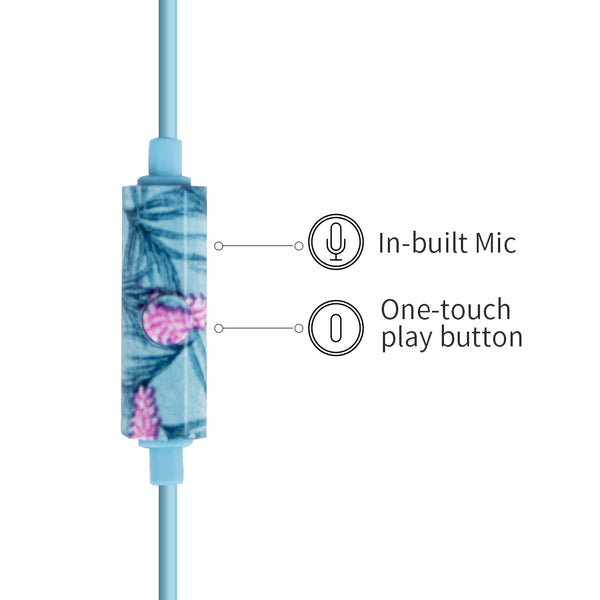 MINISO Headset Earphone Headphone Kabel Mic Microphone Earbuds In Ear Colorful Warna-warni Seri Hutan Hujan Noise Cancelling Awet Universal Stereo Jawab Akhiri Panggilan Musik Hp Laptop PC Original Bass Gaming Wanita Pria Simple Masuk Telinga
