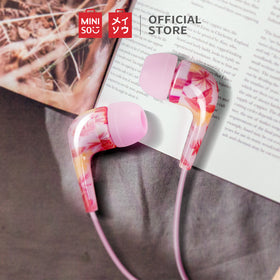 MINISO Headset Earphone Headphone Kabel Mic Microphone Earbuds In Ear Colorful Warna-warni Seri Hutan Hujan Noise Cancelling Awet Universal Stereo Jawab Akhiri Panggilan Musik Hp Laptop PC Original Bass Gaming Wanita Pria Simple Masuk Telinga