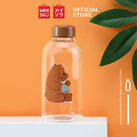 MINISO We Bare Bears Botol Minum Air Kaca Borosilikat Tinggi 600ml