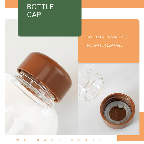 MINISO We Bare Bears Botol Minum Air Kaca Borosilikat Tinggi 600ml