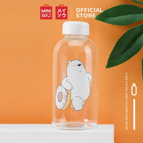 MINISO We Bare Bears Botol Minum Air Kaca Borosilikat Tinggi 600ml
