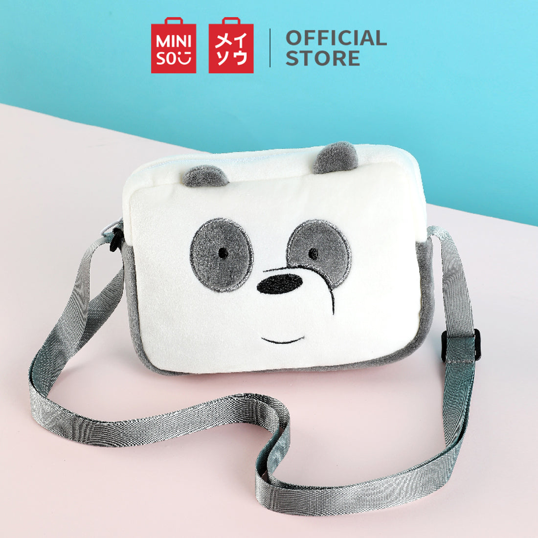 MINISO Tas Selempang We Bare Bears Wanita Sling Bag Crossbody Bag Plush Lembut