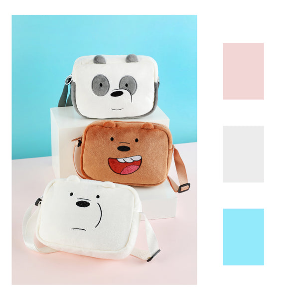 MINISO Tas Selempang We Bare Bears Wanita Sling Bag Crossbody Bag Plush Lembut
