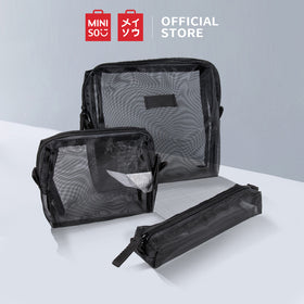 MINISO 3-Piece Storage Bag Tas Kosmetik Set Tas Perlengkapan Mandi Tahan Lama