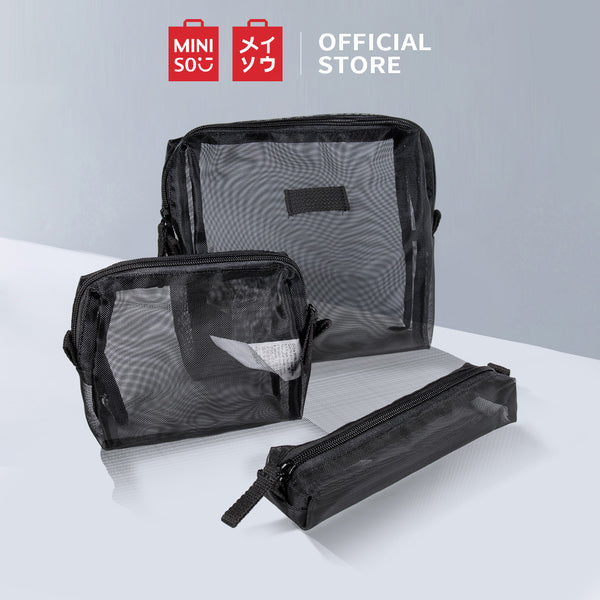 MINISO 3-Piece Storage Bag Tas Kosmetik Set Tas Perlengkapan Mandi Tahan Lama