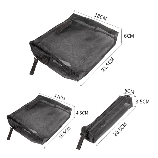 MINISO 3-Piece Storage Bag Tas Kosmetik Set Tas Perlengkapan Mandi Tahan Lama