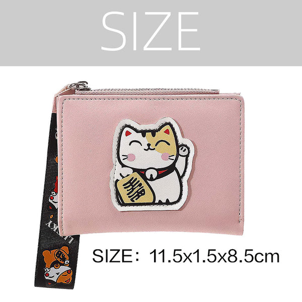 MINISO Dompet Lipat Pendek Two-Fold Kecil Wanita  Ritsleting Kucing